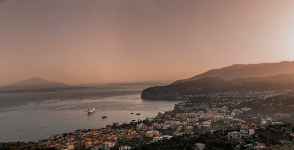 Utsikt over Sorrento i Italia